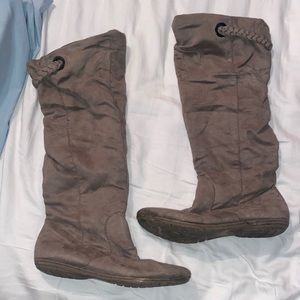 Tall suede boots